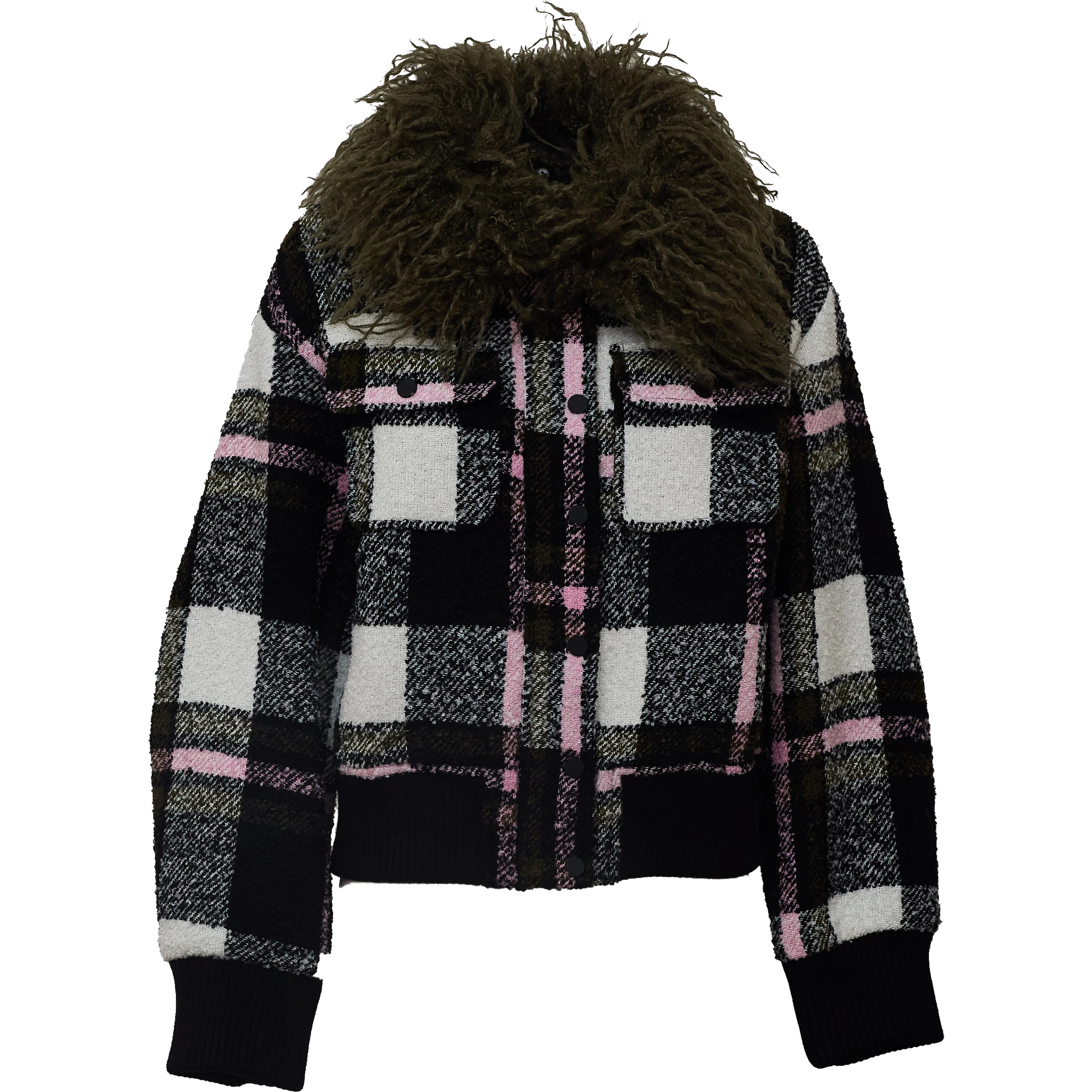 Kpop Faux Fur Collar Bomber