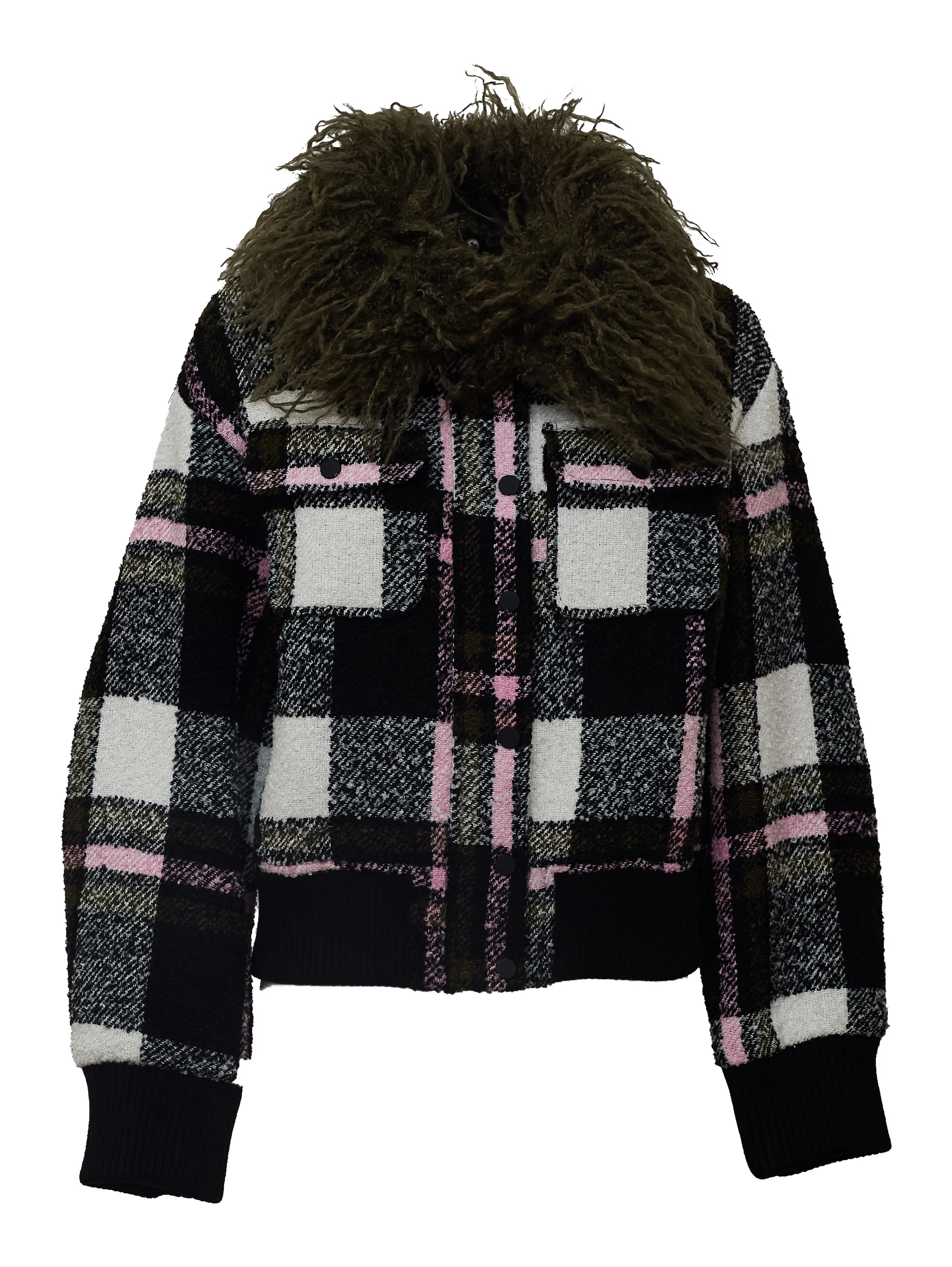 Kpop Faux Fur Collar Bomber