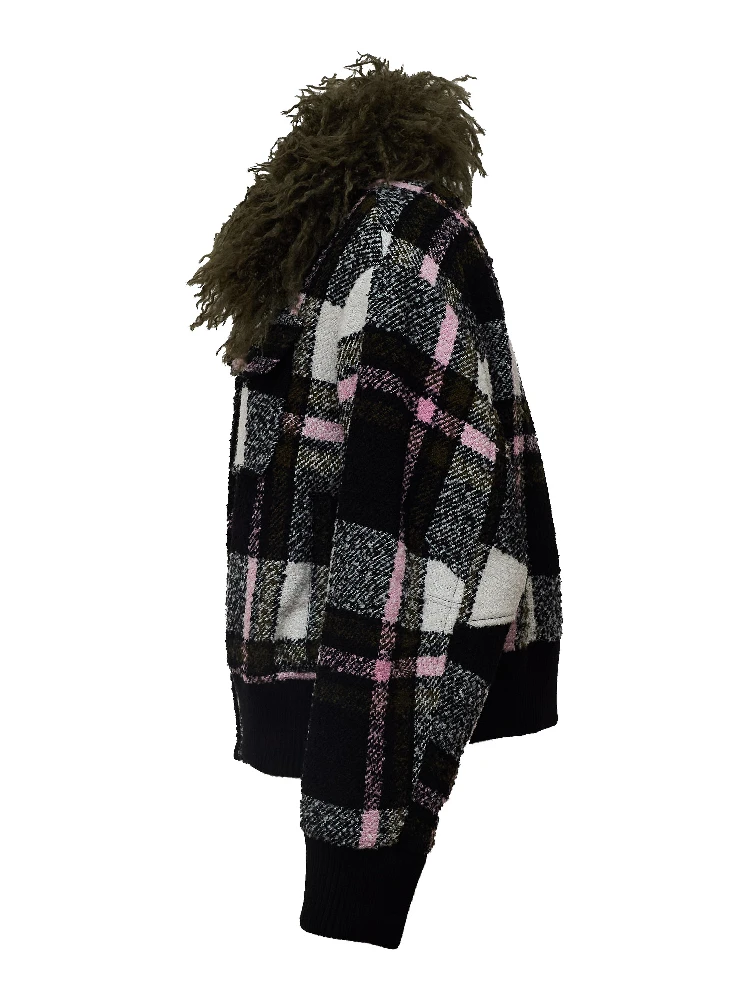 Kpop Faux Fur Collar Bomber alternative