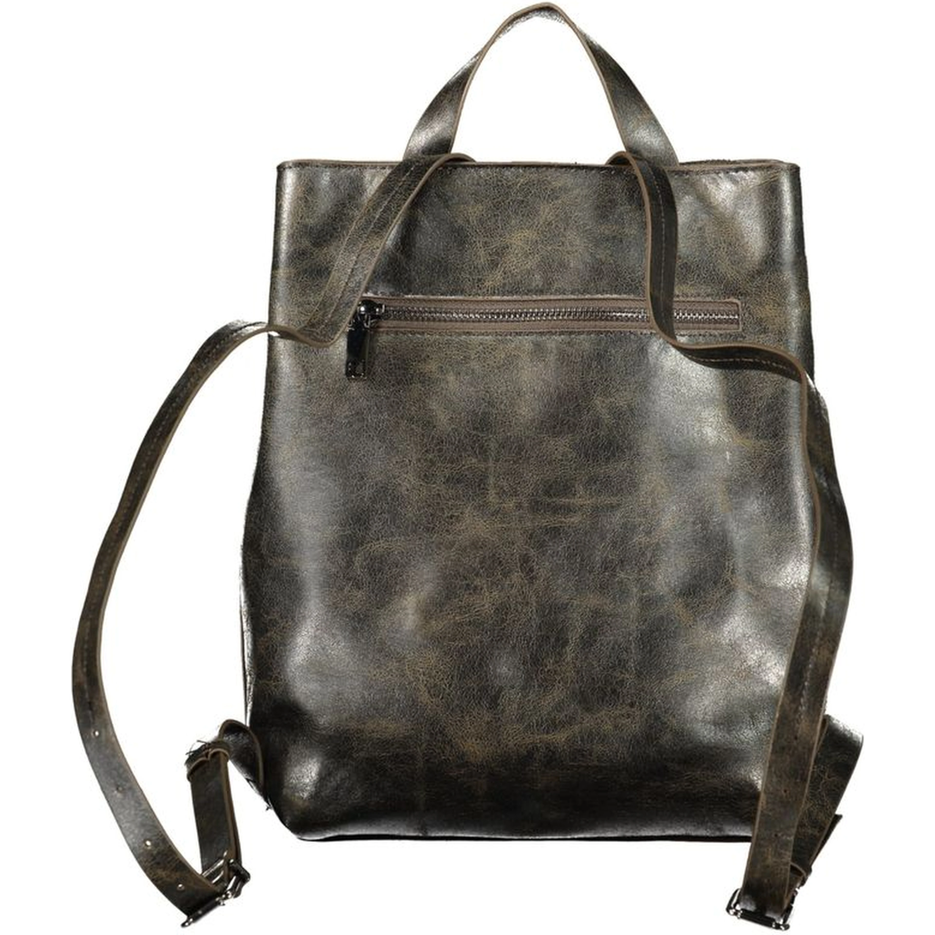 Brown Polyurethane Women Backpack