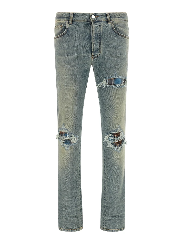 Blue Cotton Skinny Jeans