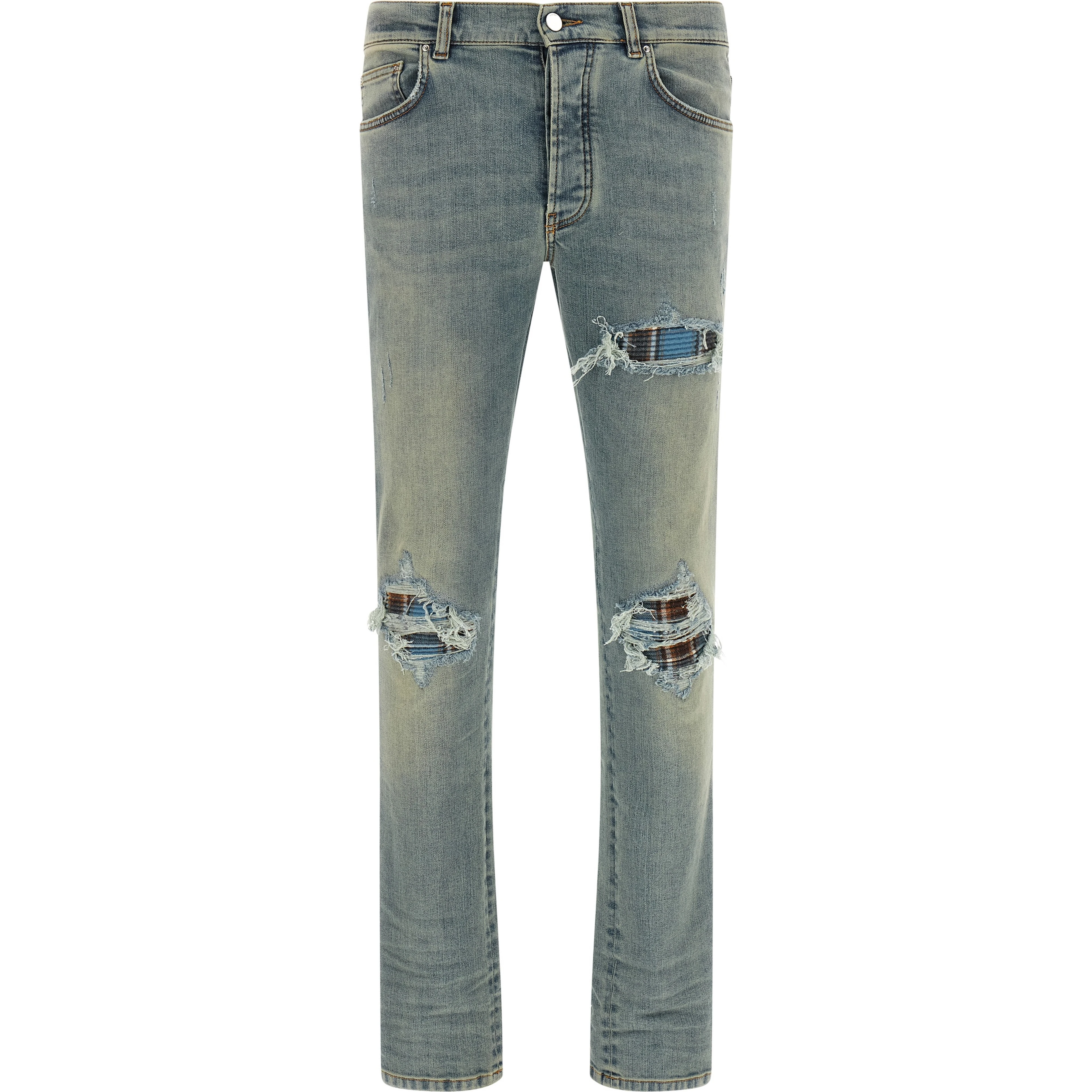 Blue Cotton Skinny Jeans