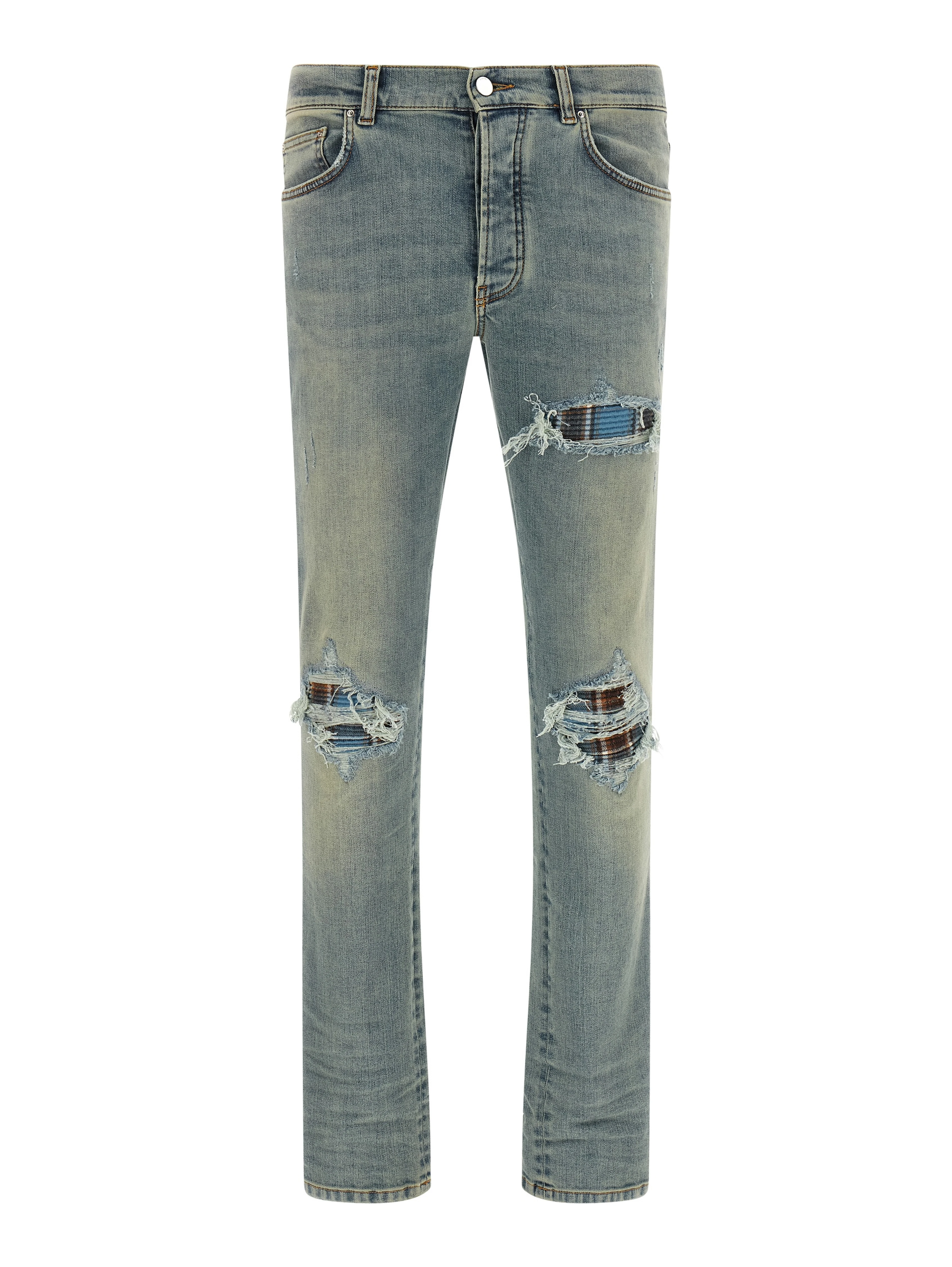 Blue Cotton Skinny Jeans