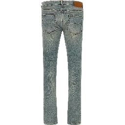 Blue Cotton Skinny Jeans