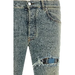 Blue Cotton Skinny Jeans