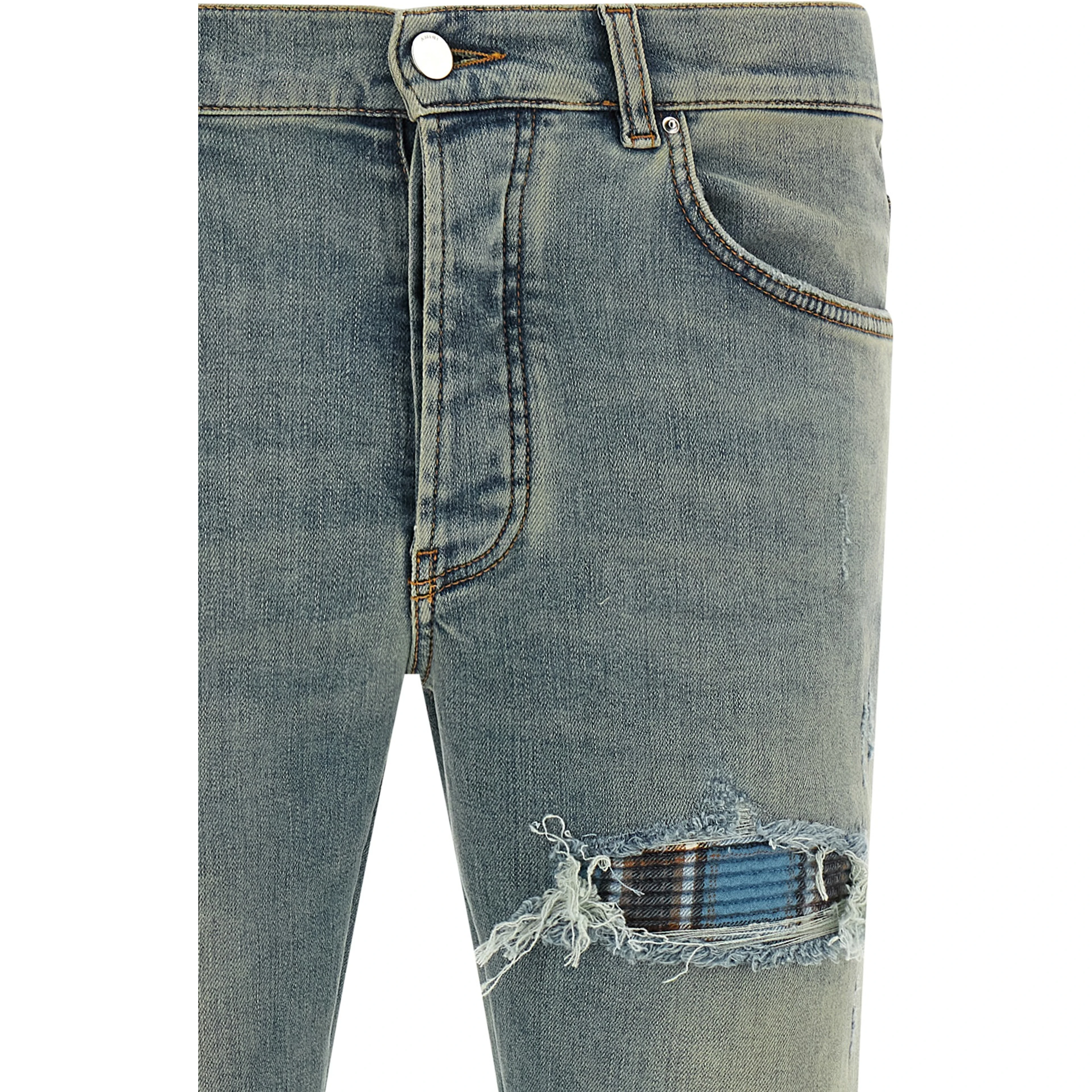 Blue Cotton Skinny Jeans