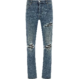 Blue Cotton Skinny Jeans