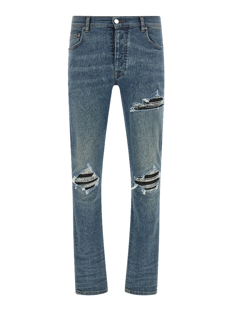 Blue Cotton Skinny Jeans