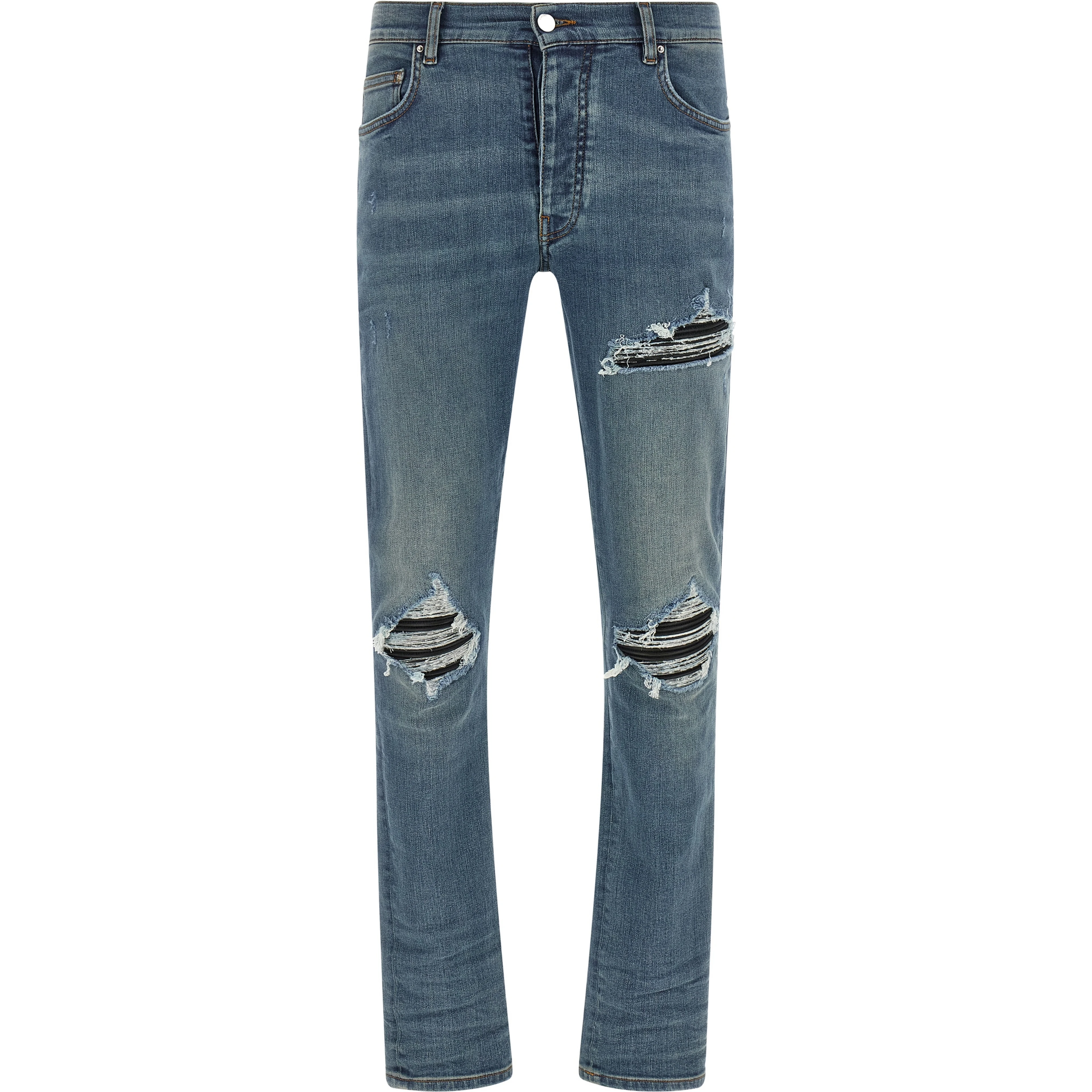 Blue Cotton Skinny Jeans