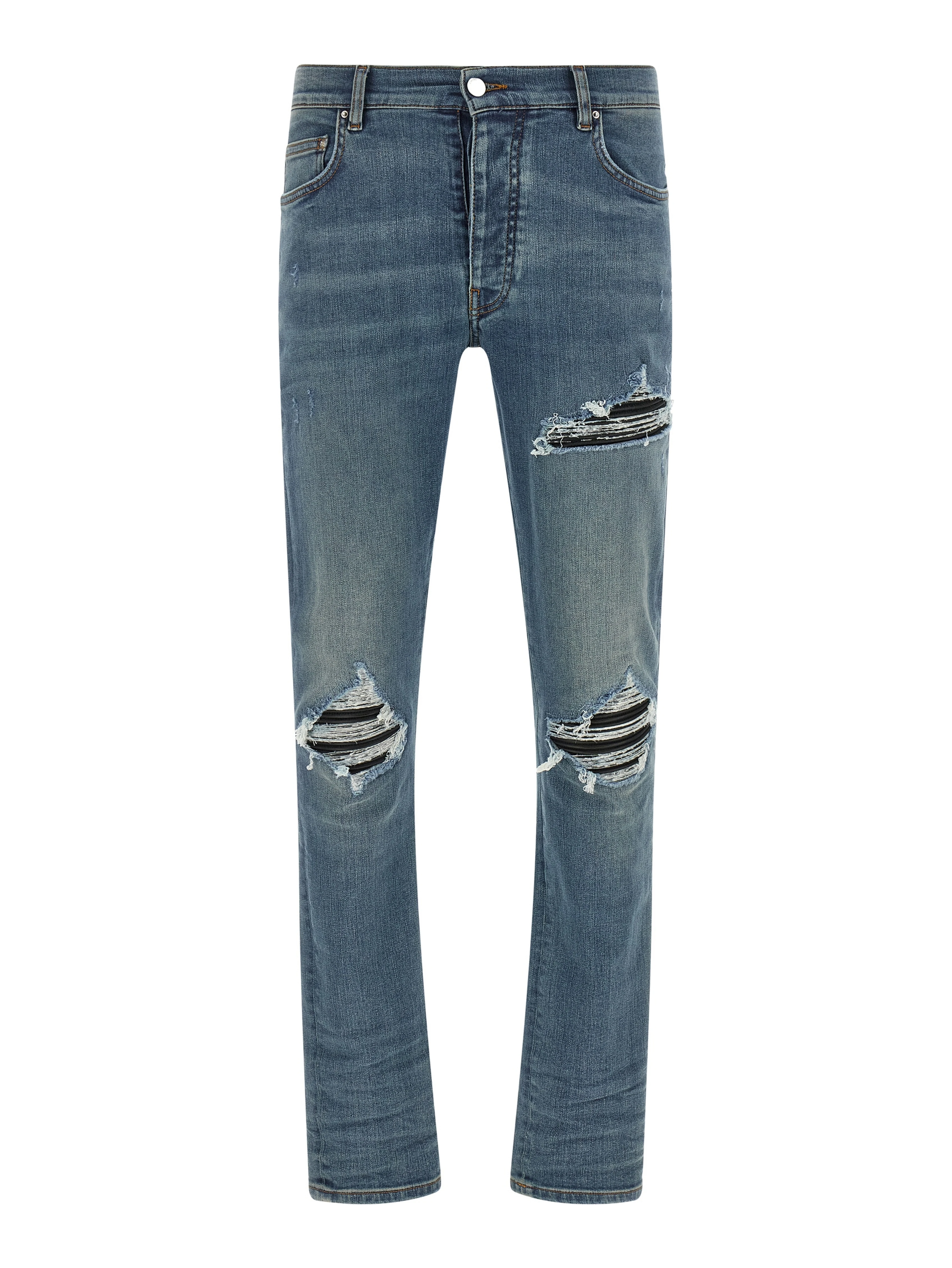 Blue Cotton Skinny Jeans