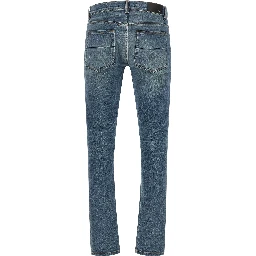 Blue Cotton Skinny Jeans