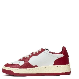 Sneakers Medalist Low In Pelle Bicolore Bianco, Deep Claret