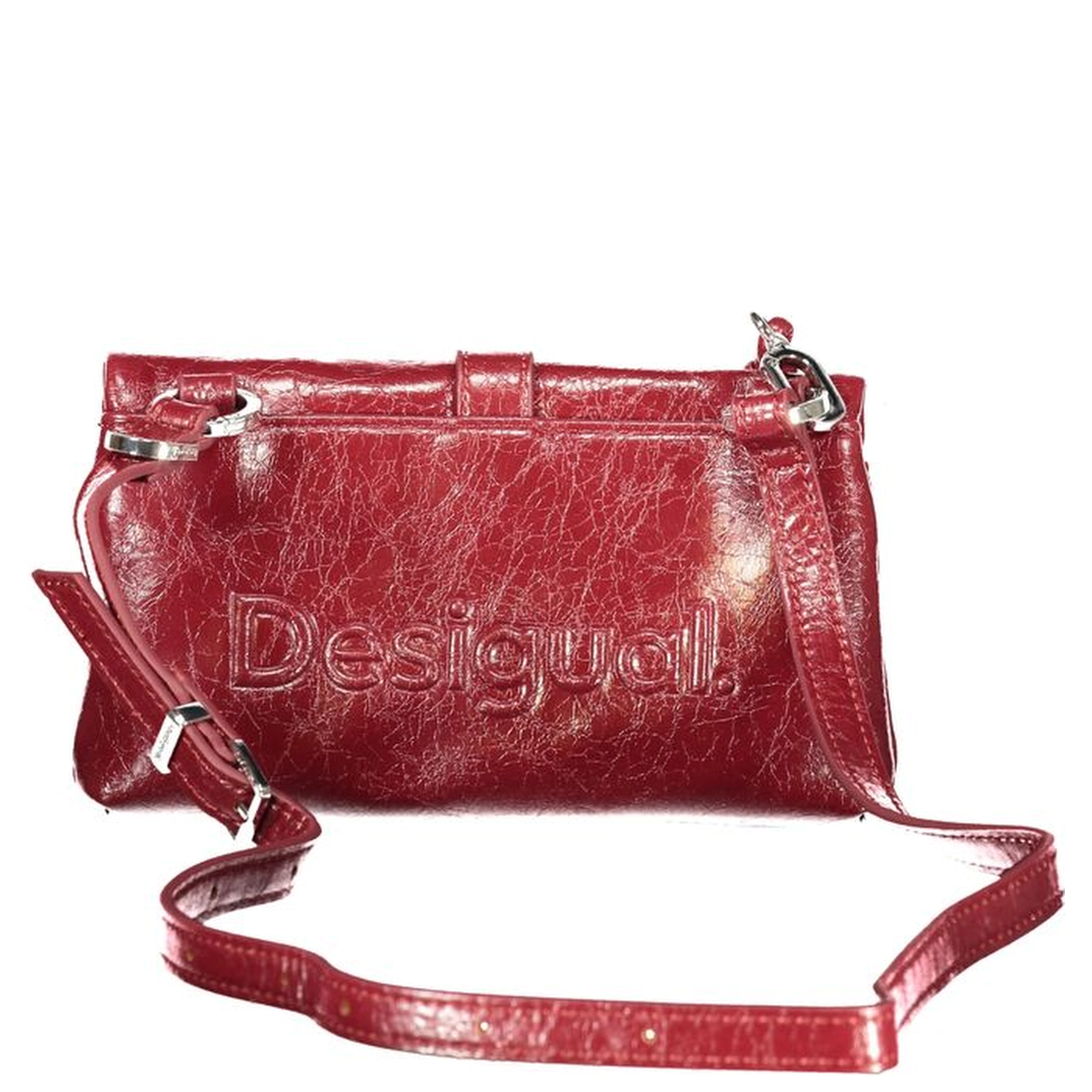 Red Polyurethane Women's Bag
