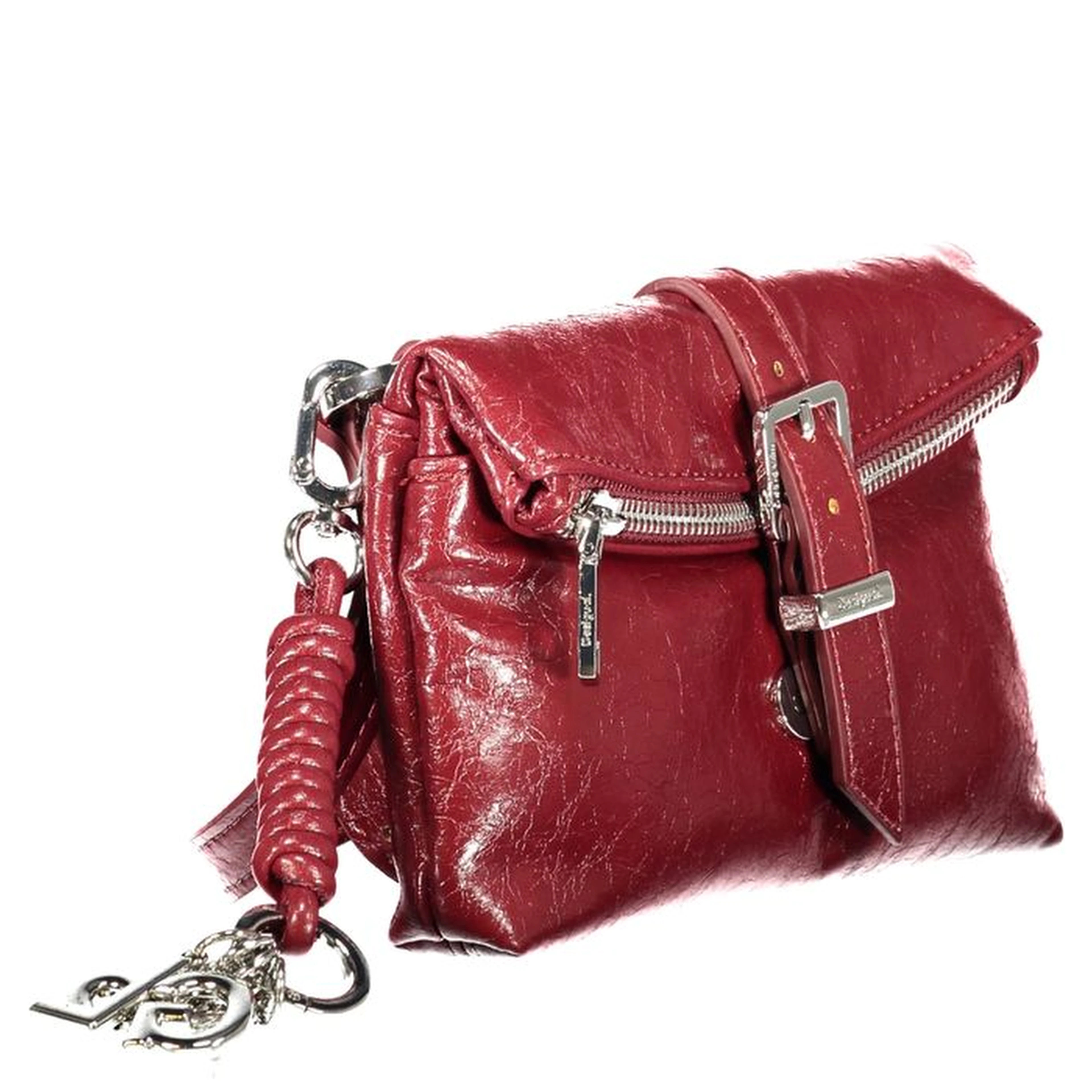 Red Polyurethane Women's Bag