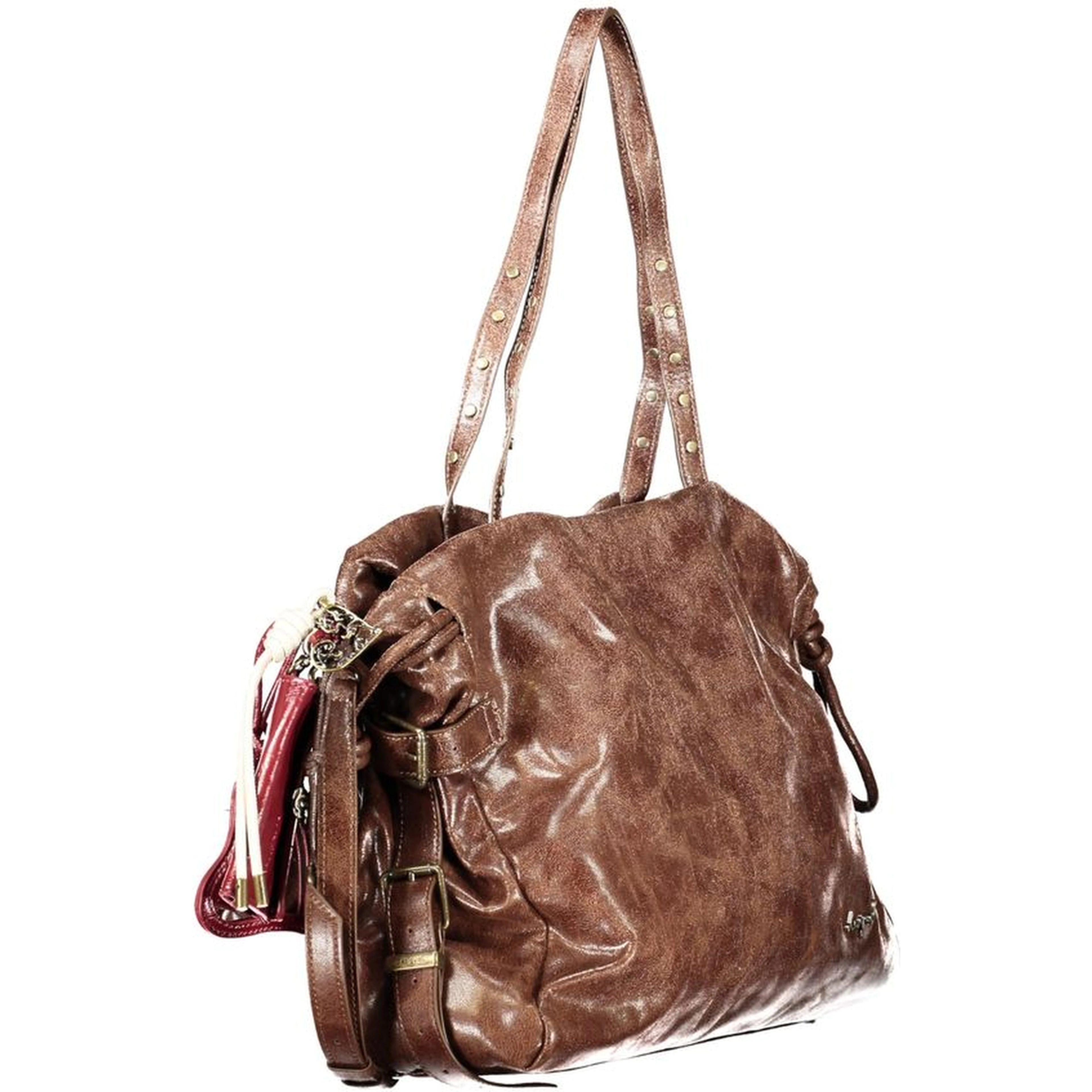 Brown Polyurethane Women's Bag