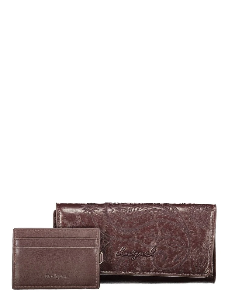 Brown Polyurethane Women Wallet