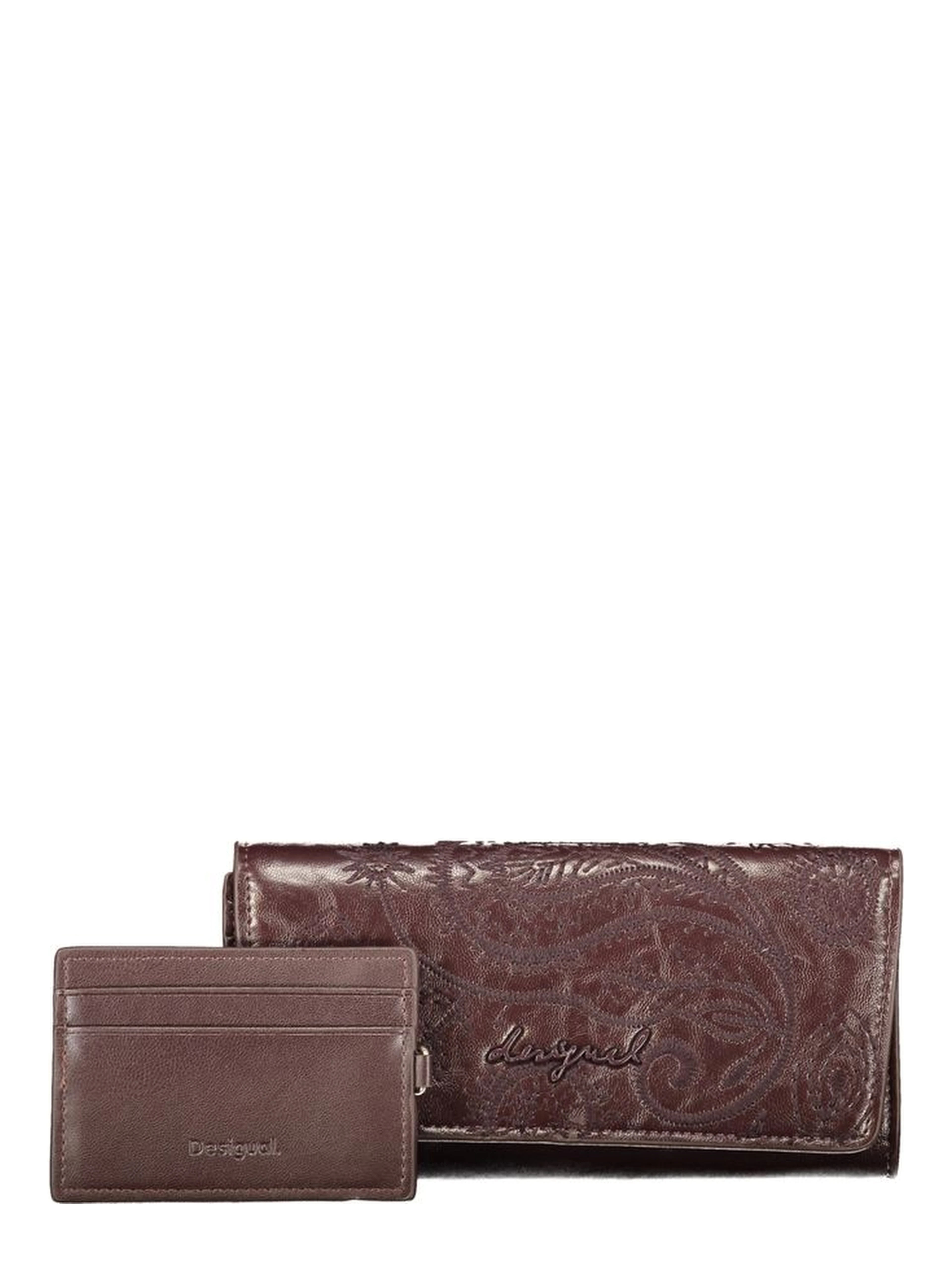 Brown Polyurethane Women Wallet