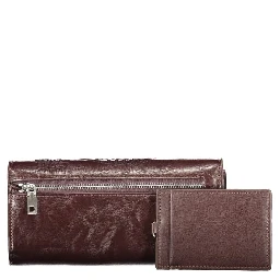 Brown Polyurethane Women Wallet