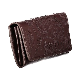 Brown Polyurethane Women Wallet
