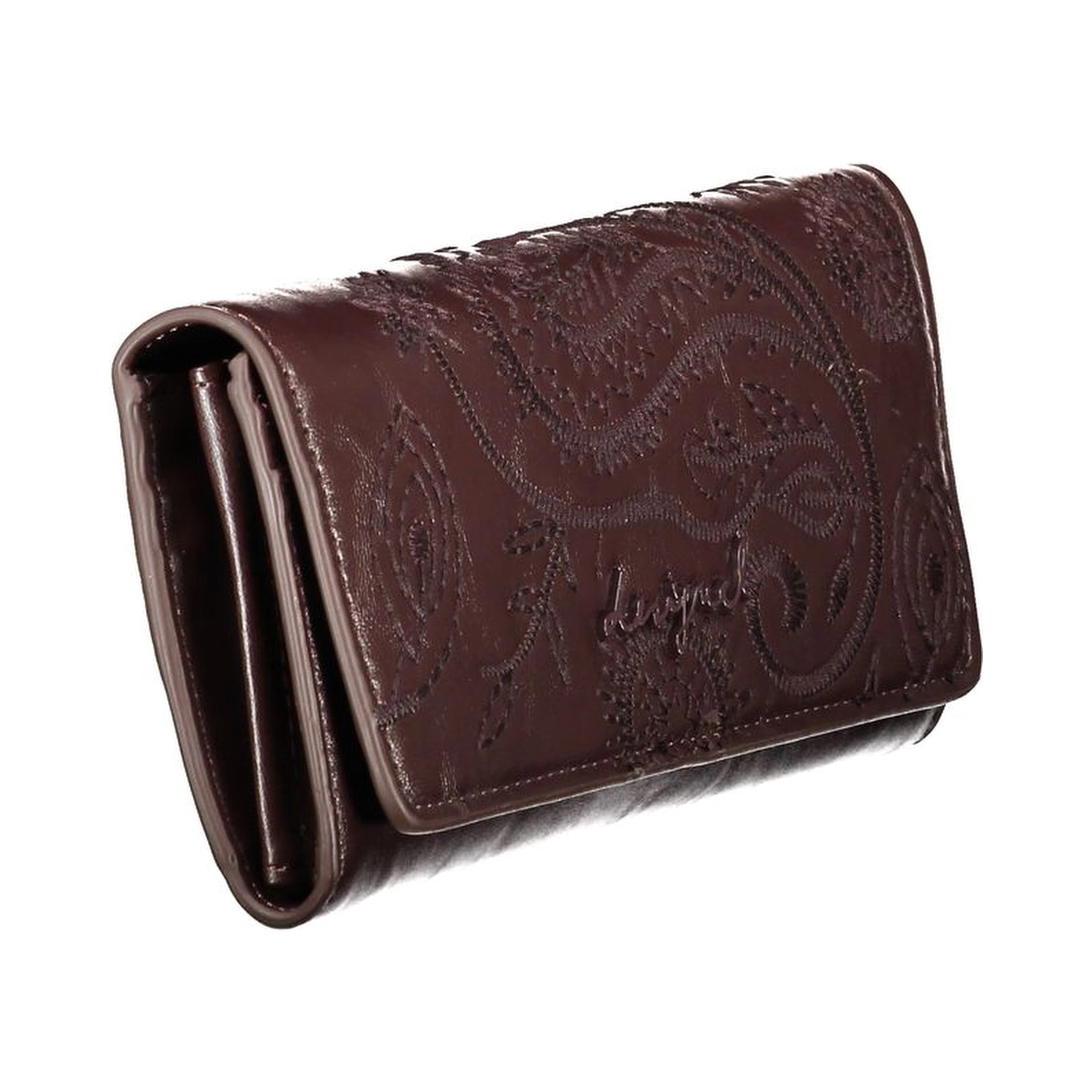 Brown Polyurethane Women Wallet