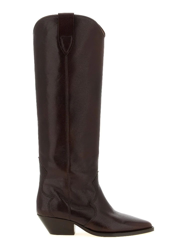 Bordeaux Cowhide Over The Knee