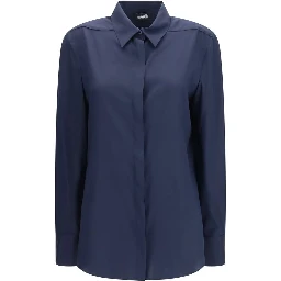 Blue Silk Dress Shirt