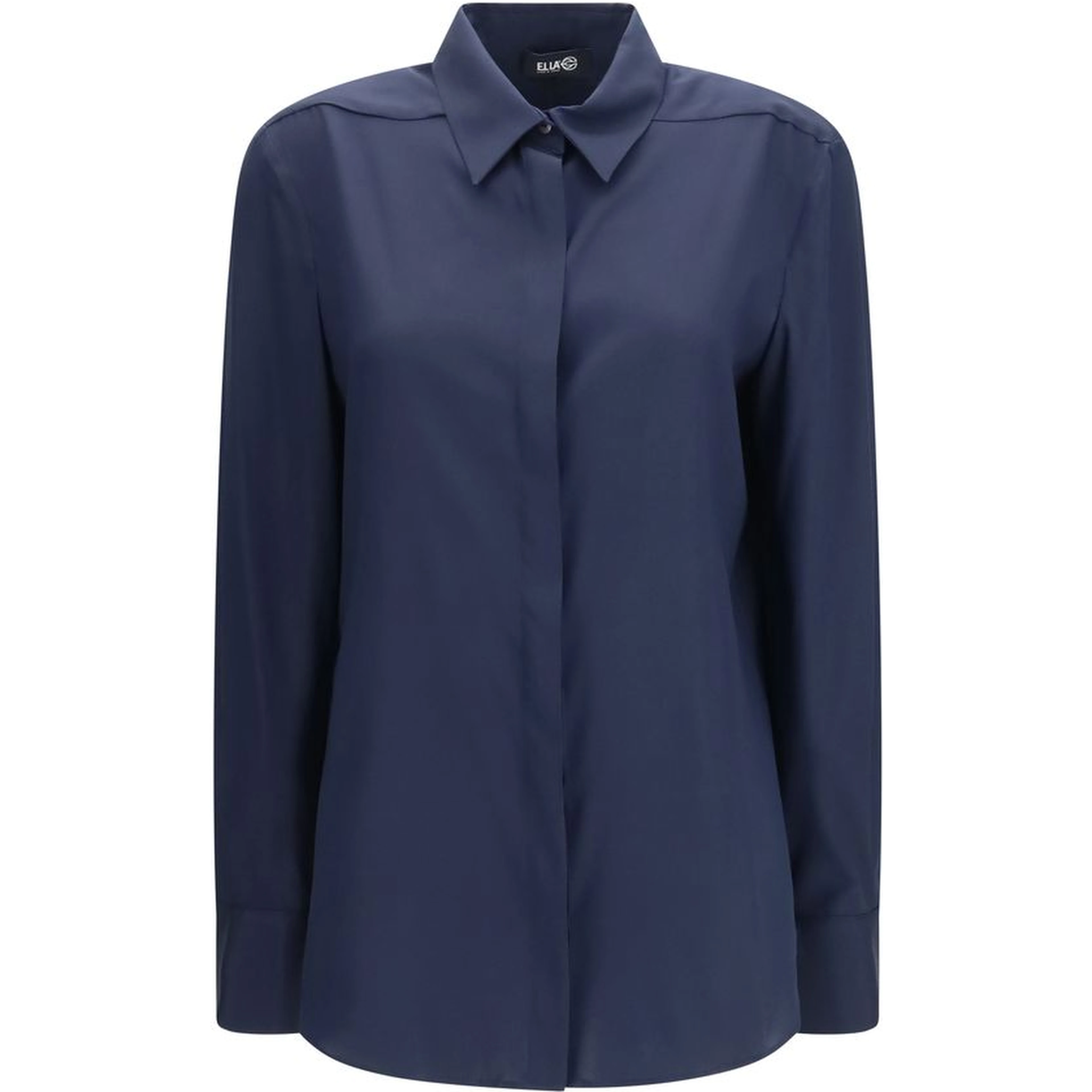 Blue Silk Dress Shirt