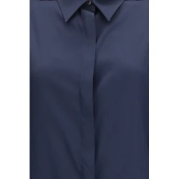 Blue Silk Dress Shirt