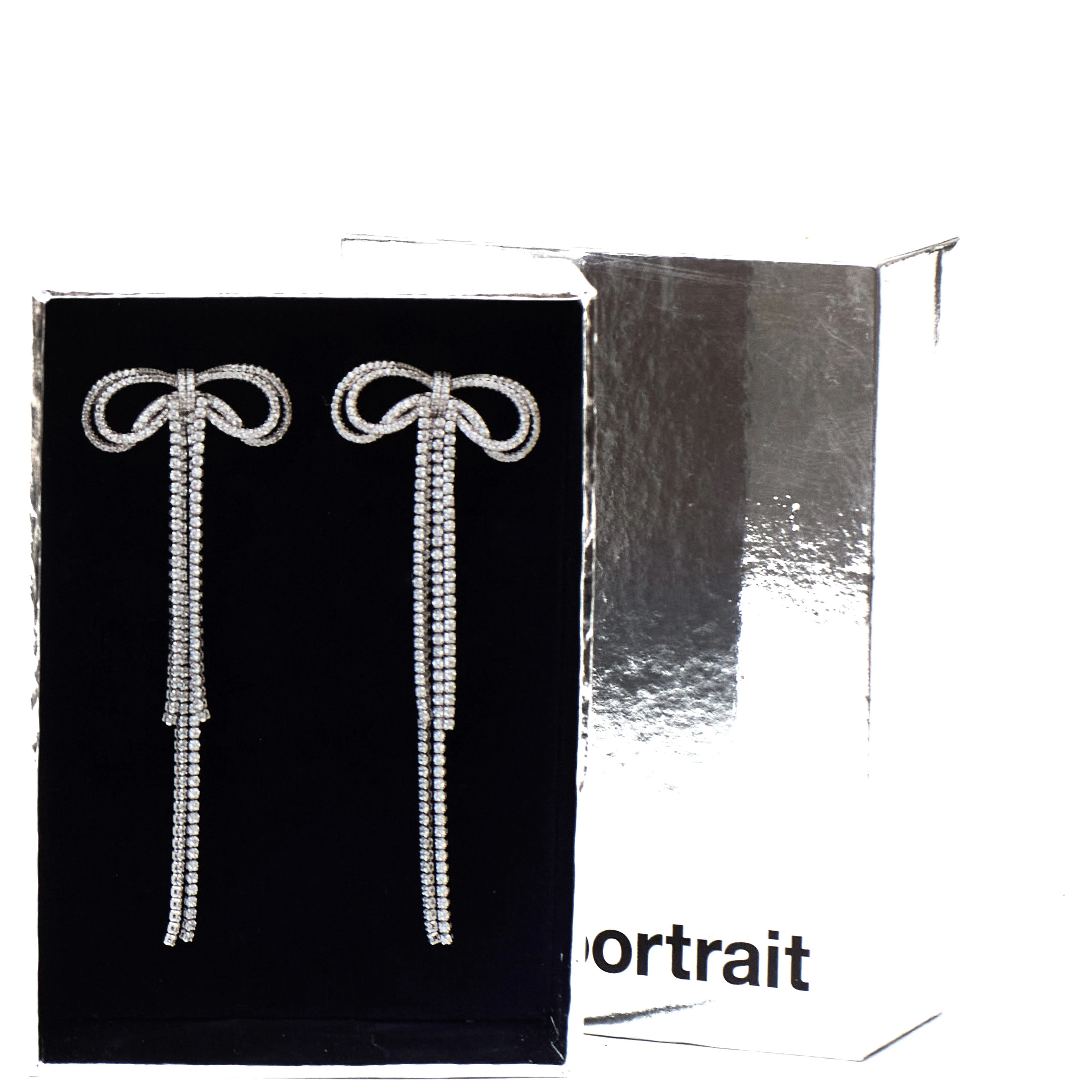 Double Crystal Bow Earrings