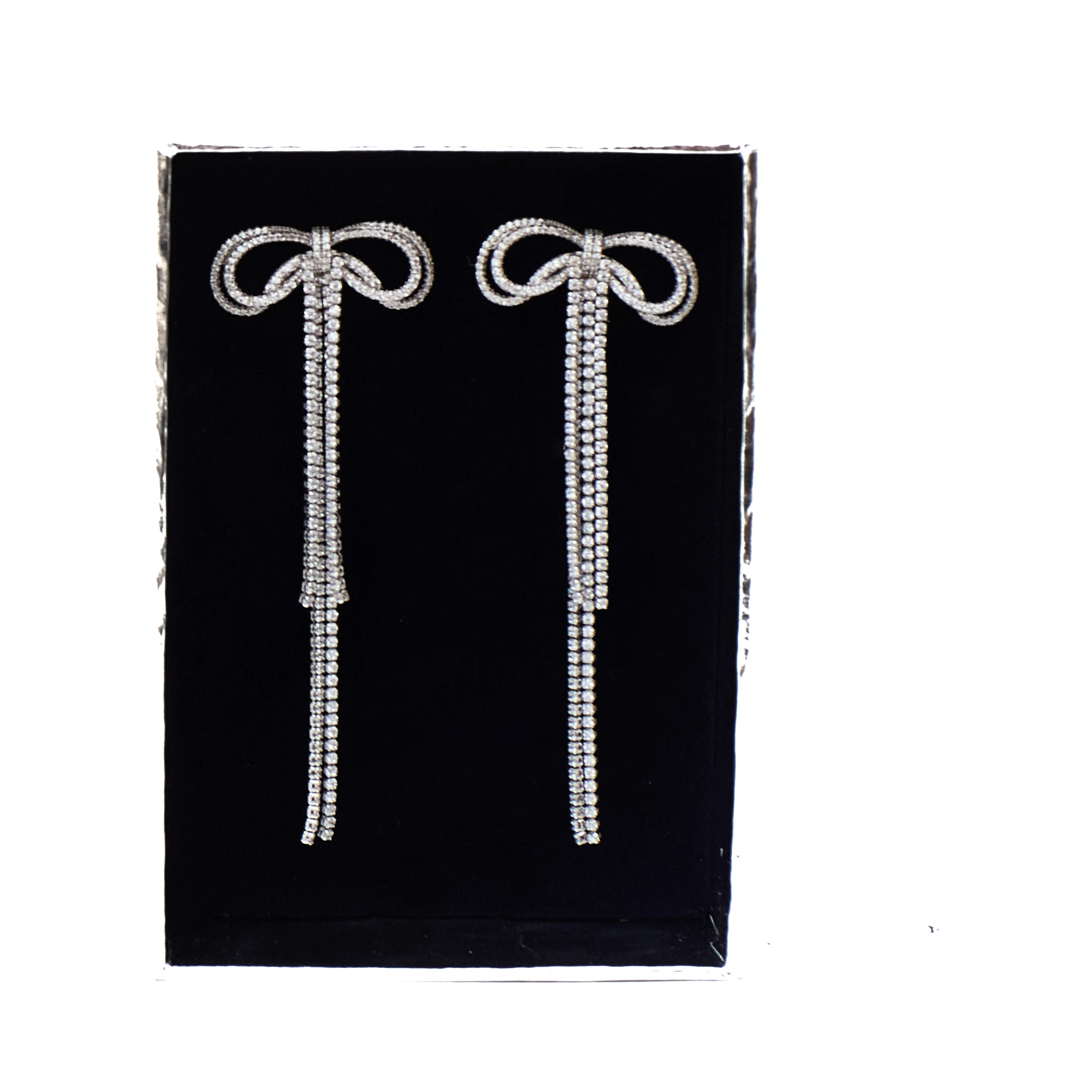 Double Crystal Bow Earrings