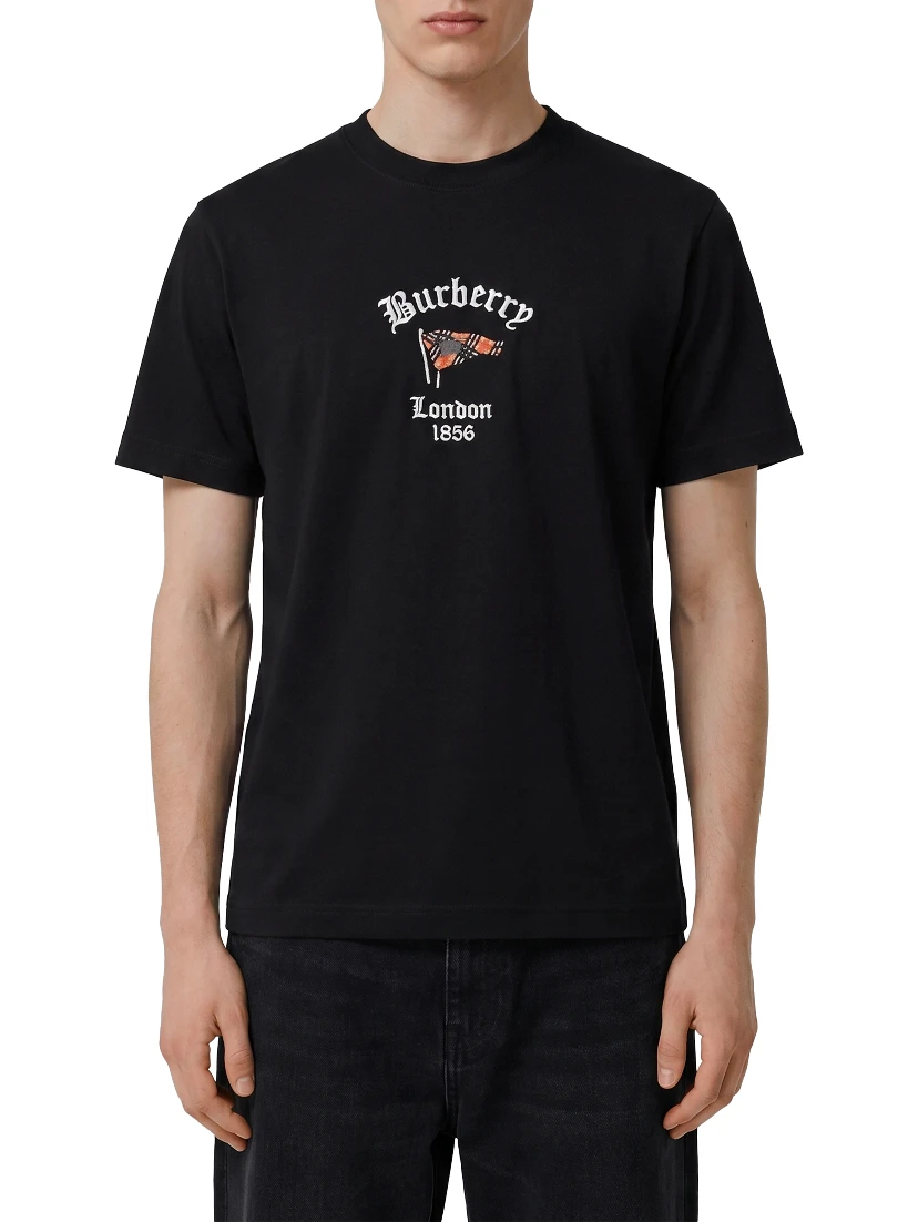 Cotton T-shirt with Check flag