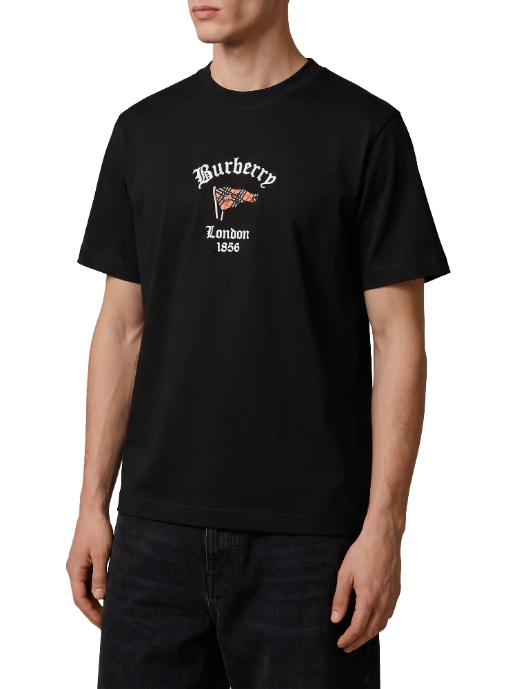 Cotton T-shirt with Check flag alternative