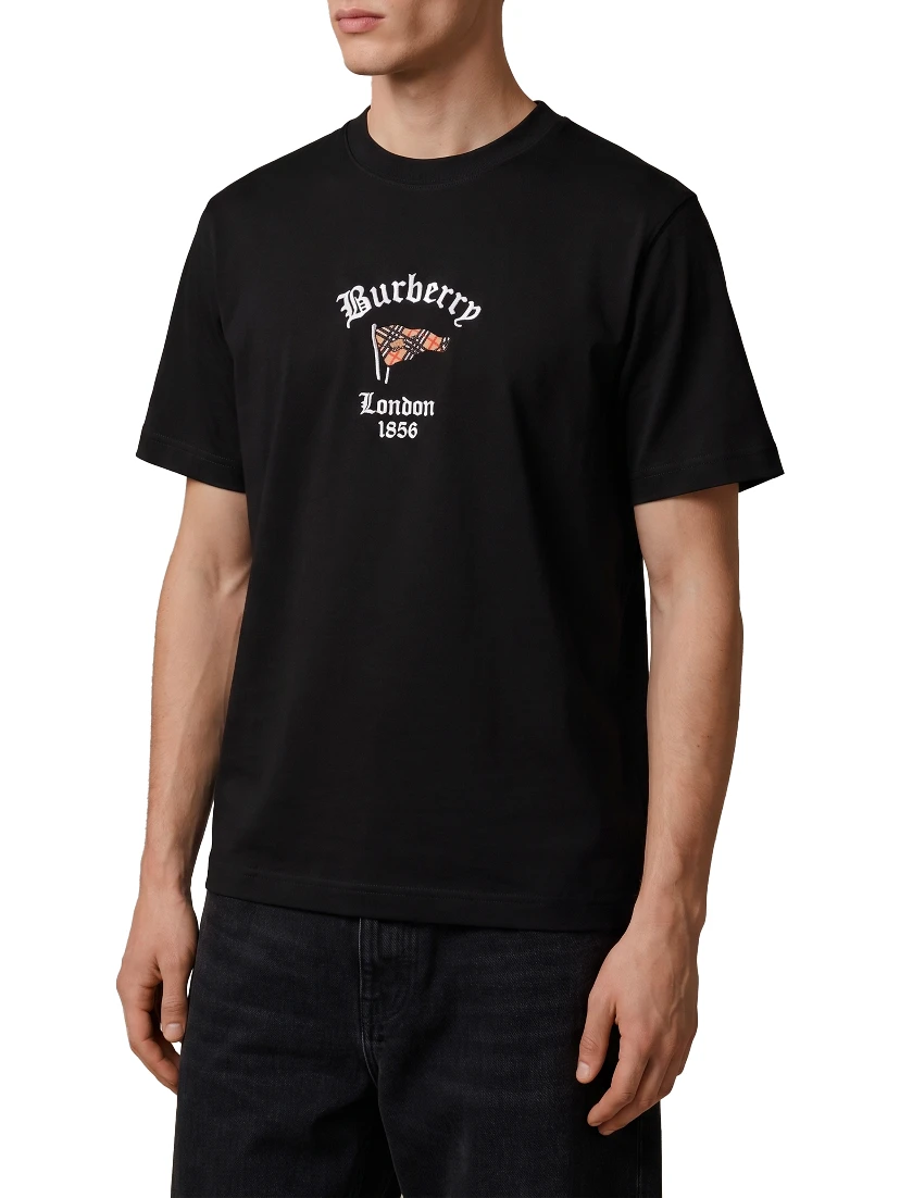 Cotton T-shirt with Check flag