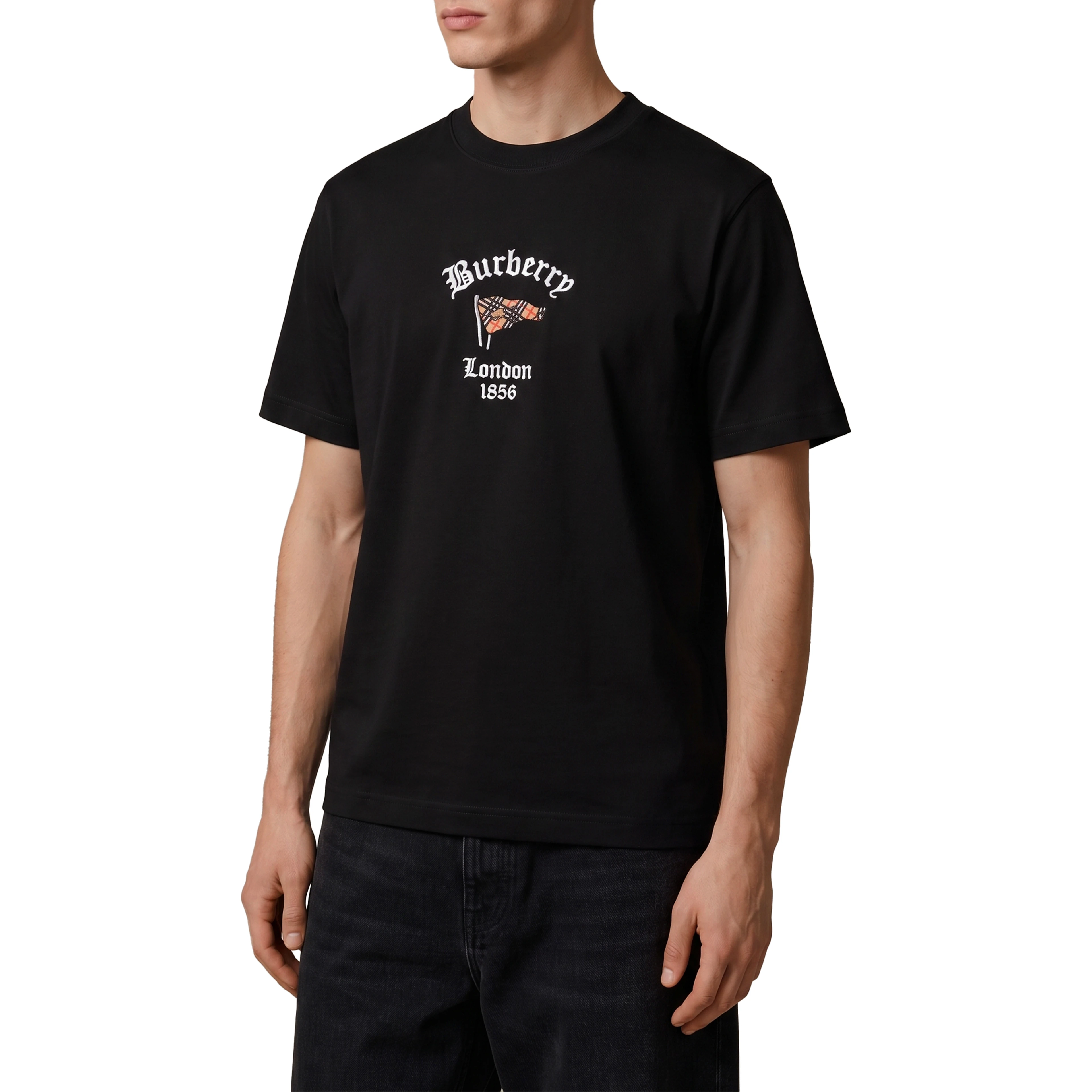 Cotton T-shirt with Check flag