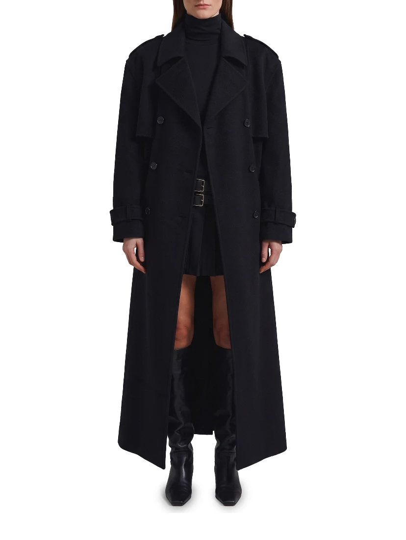 Black Nikola padded trench coat