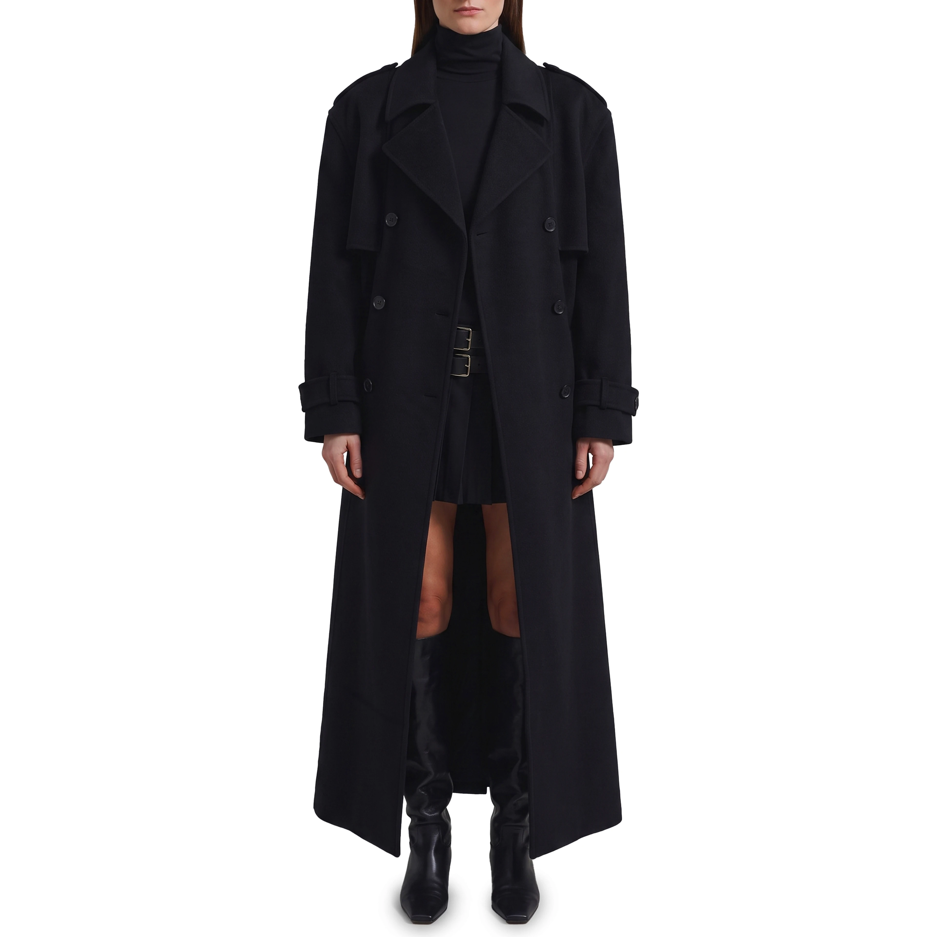Black Nikola padded trench coat