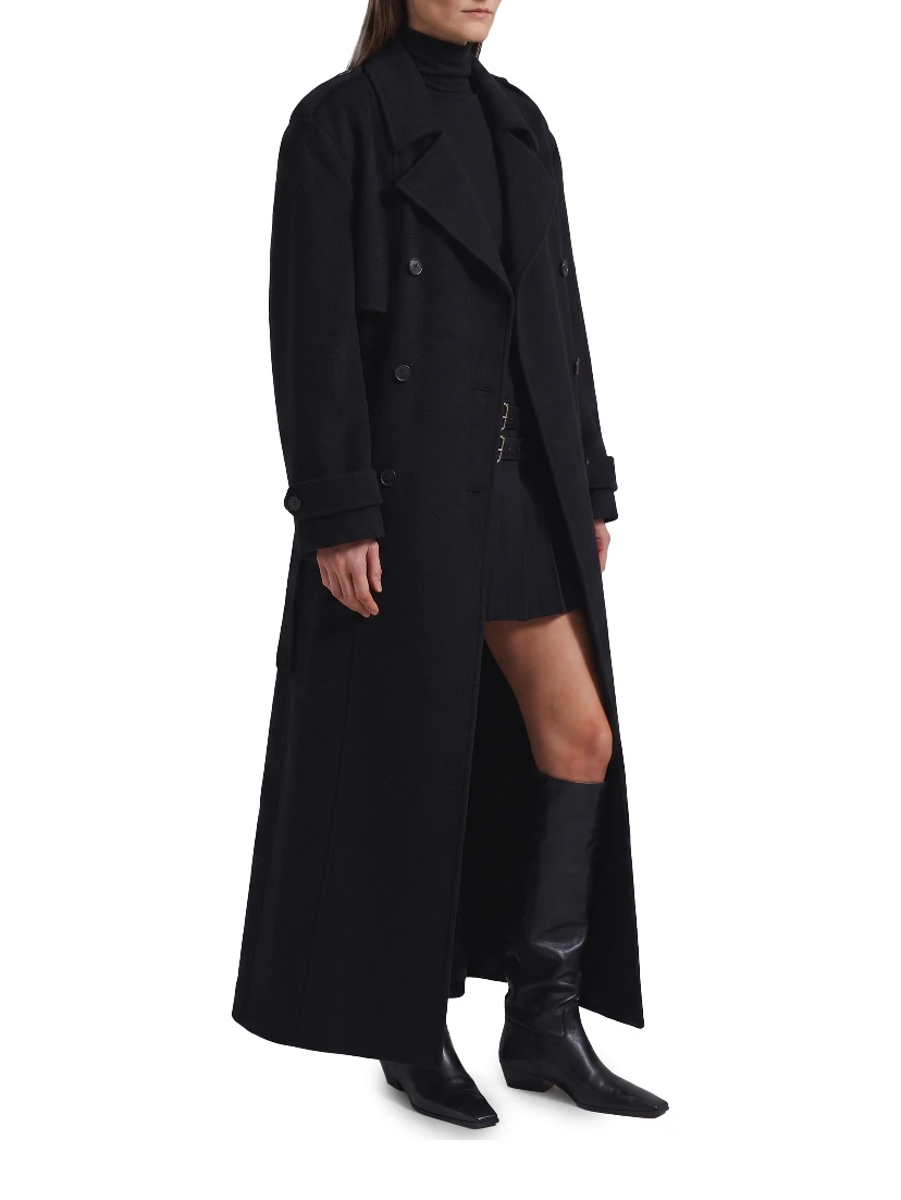 Black Nikola padded trench coat