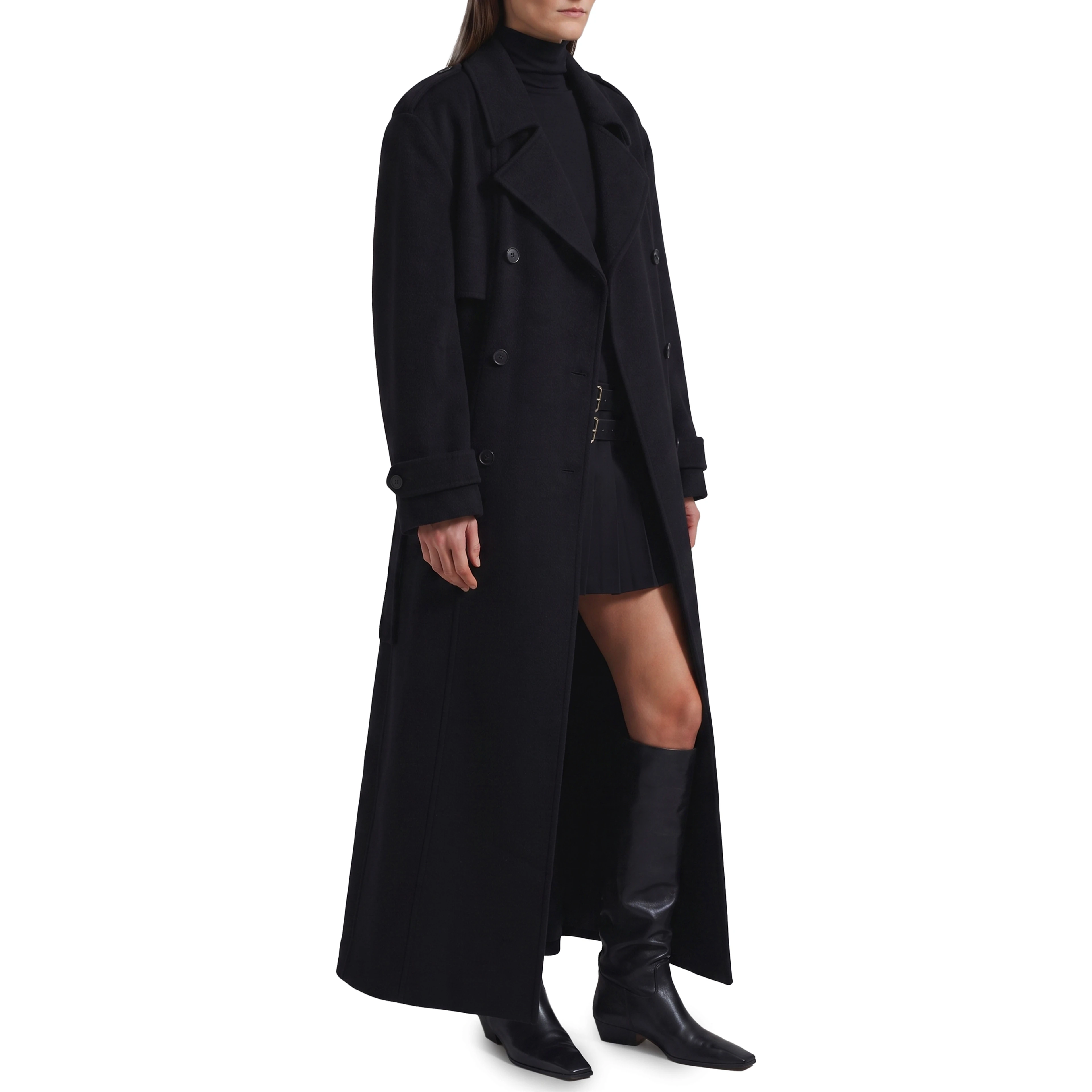 Black Nikola padded trench coat