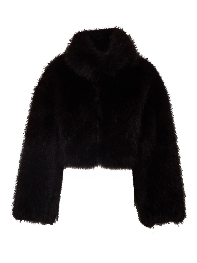 Salia Faux Fur Cropped Jacket Molé