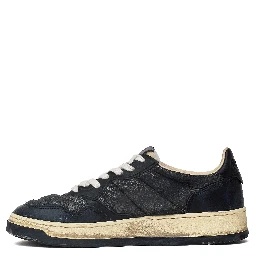 Sneakers Super Vintage Low In Pelle Di Capra Imbottita Effetto Crack