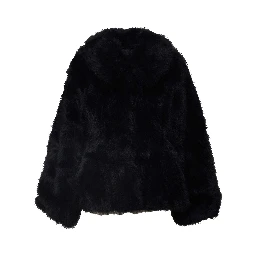 Minta Faux Fur Flared Jacket Black