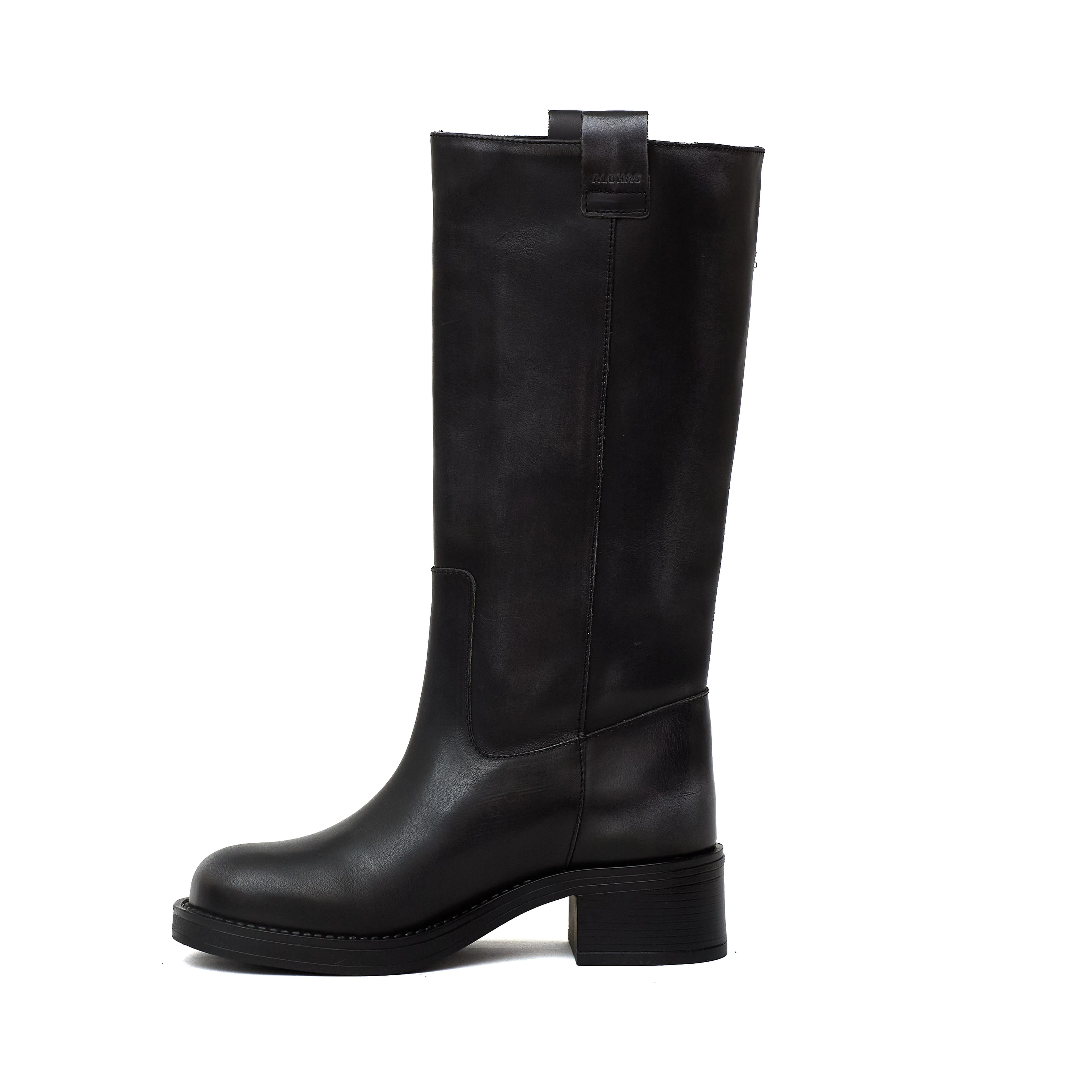 Sajan Vintage Effect Brown Leather Boots