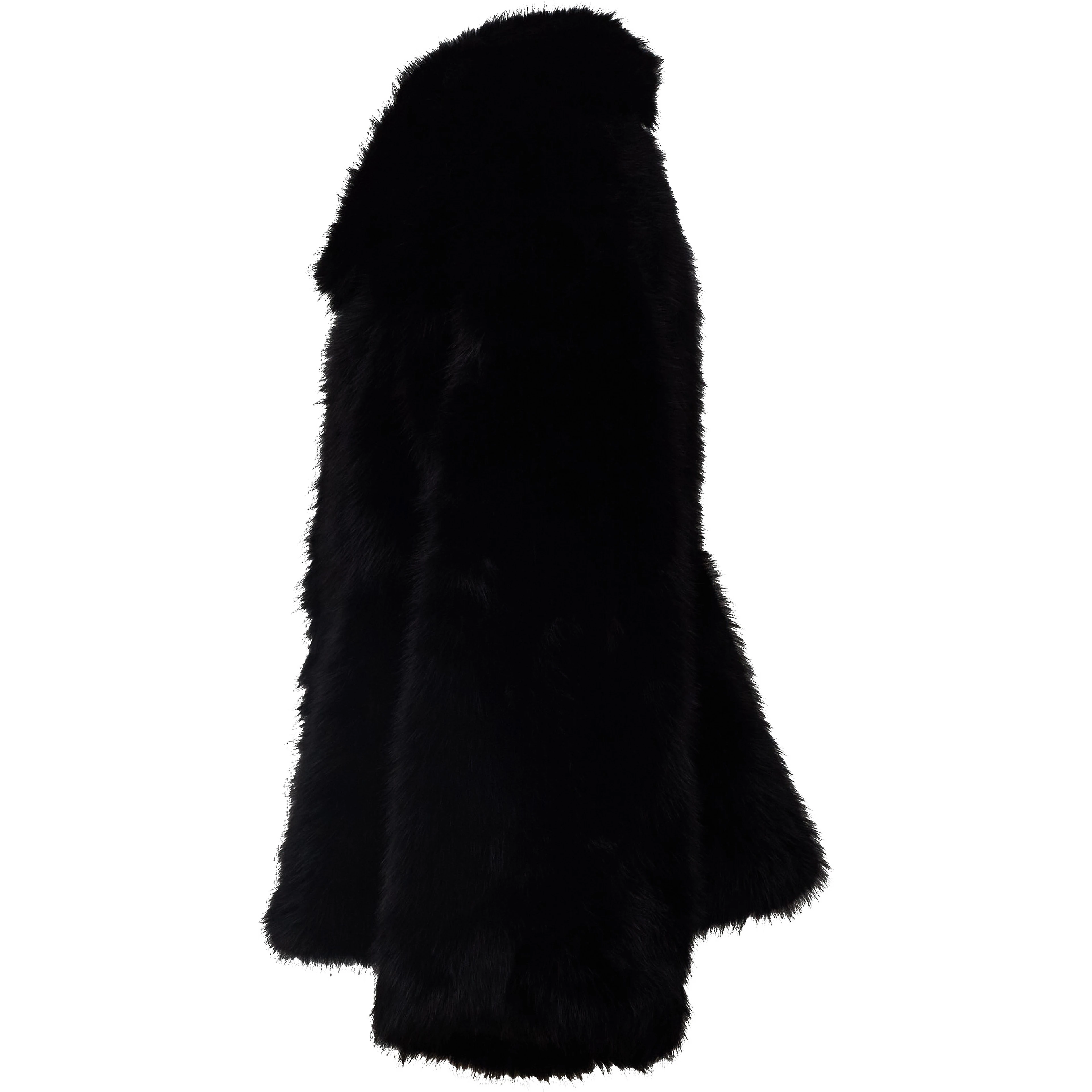Minta Faux Fur Flared Jacket Black