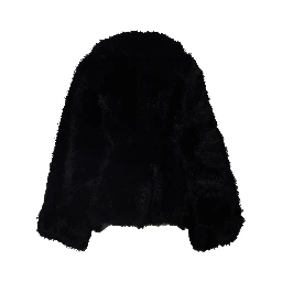 Minta Faux Fur Flared Jacket Black