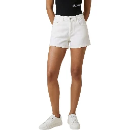 Cream Denim Shorts