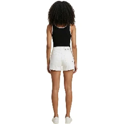 Cream Denim Shorts