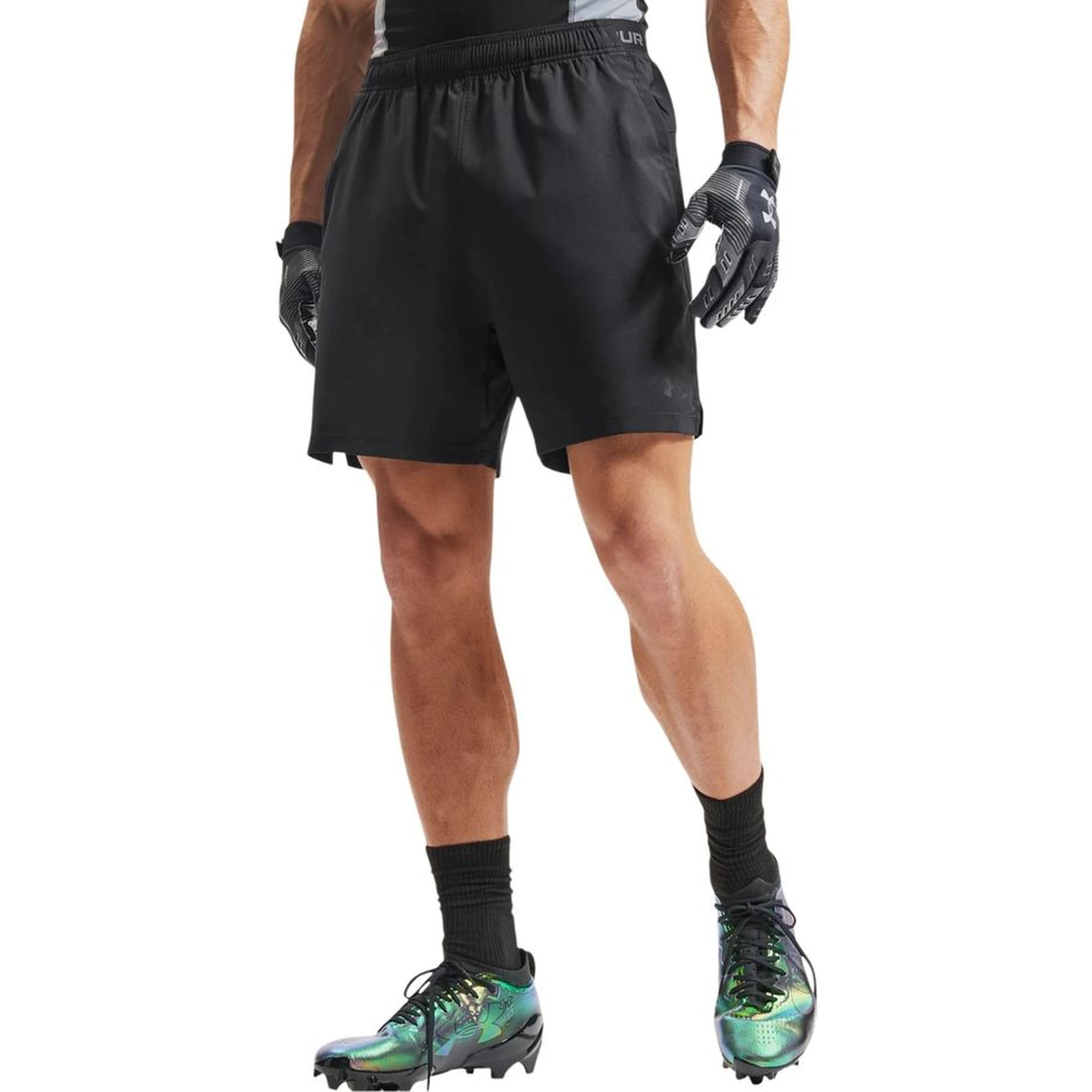 Black And White Polyester Bermuda Shorts