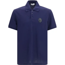 Blue Cotton Polo Shirt