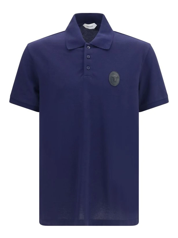 Blue Cotton Polo Shirt