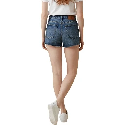 Blue Recycled Cotton Short And Mini Shorts